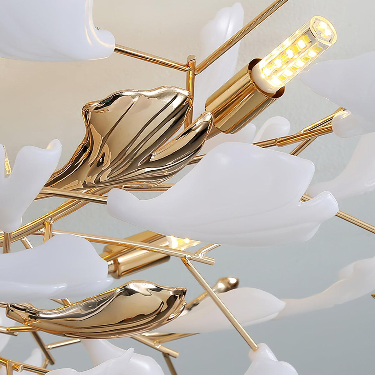 Artheel Premium Nordic Art Gingko Rotating Ceramics Ceiling Lamp