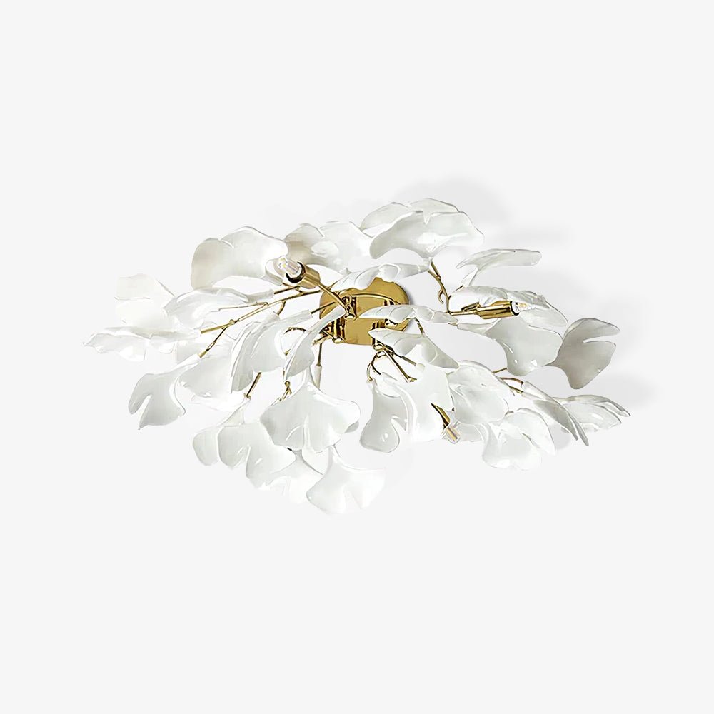 Solara Ceiling Lamp Gingko Leaves with Brass Branch - Neutral Decor
