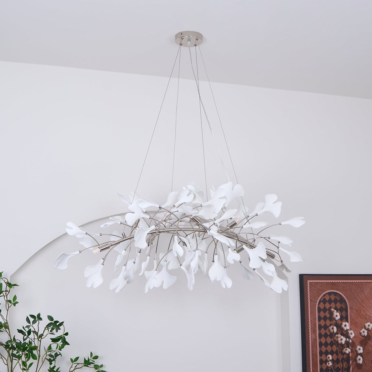 Oriiselle Chandelier Ceramic Gingko Petal Gold