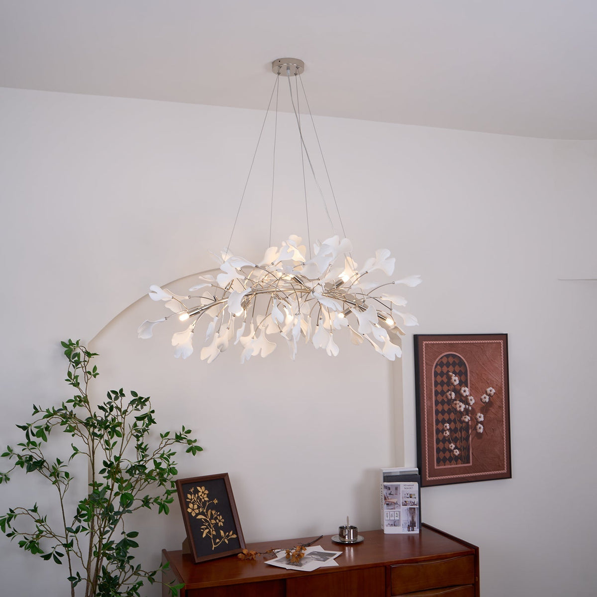 Oriiselle Chandelier Ceramic Gingko Petal Gold