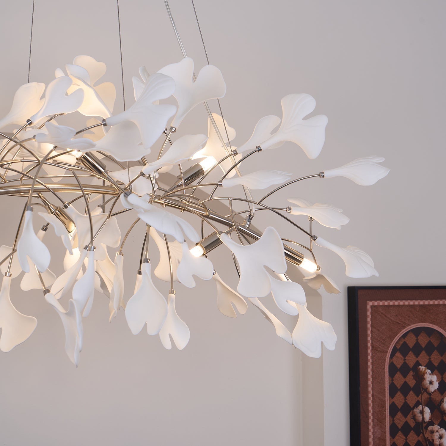 Oriiselle Chandelier Ceramic Gingko Petal Gold