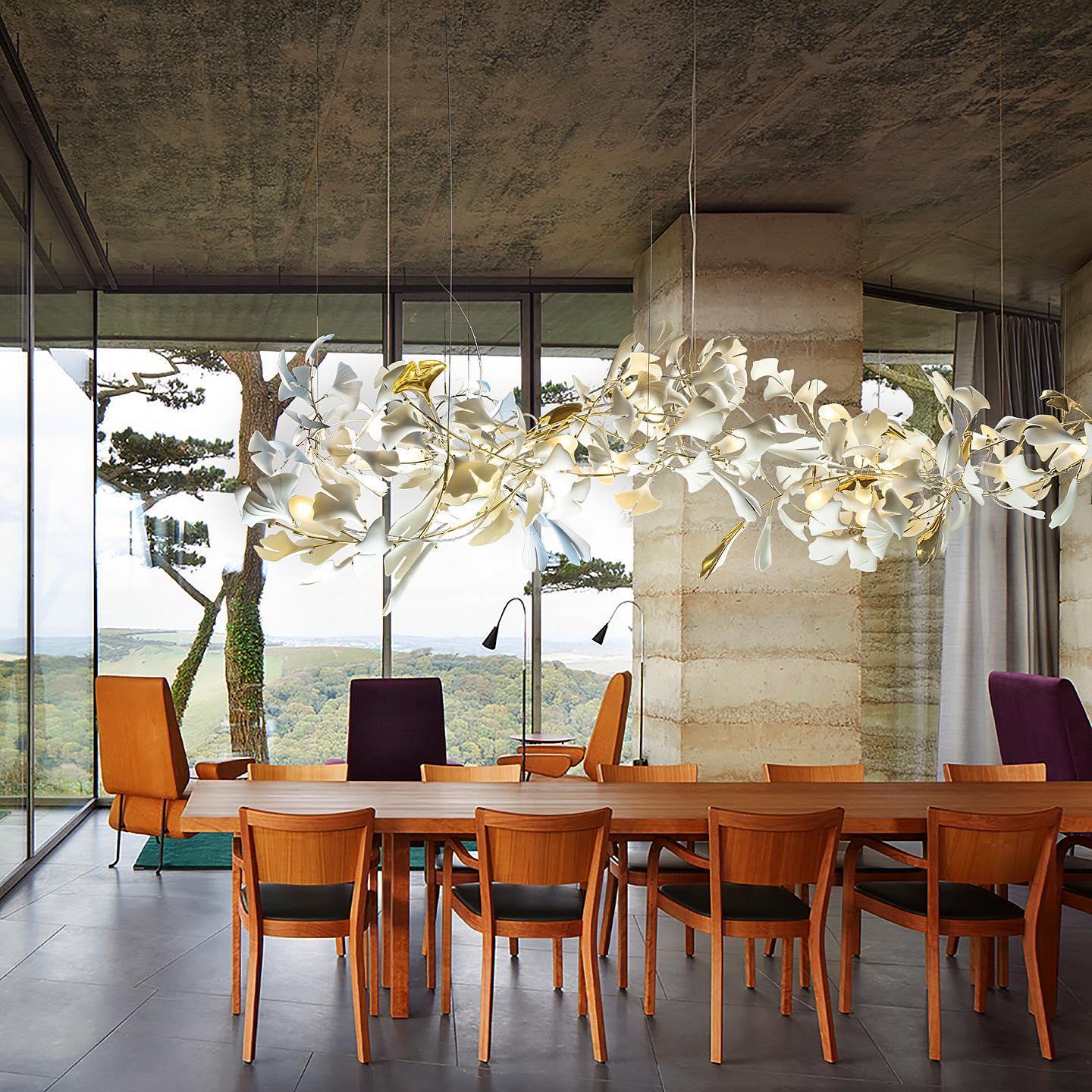 Ceroraine Chandelier Gingko A Porcelain LED Modern