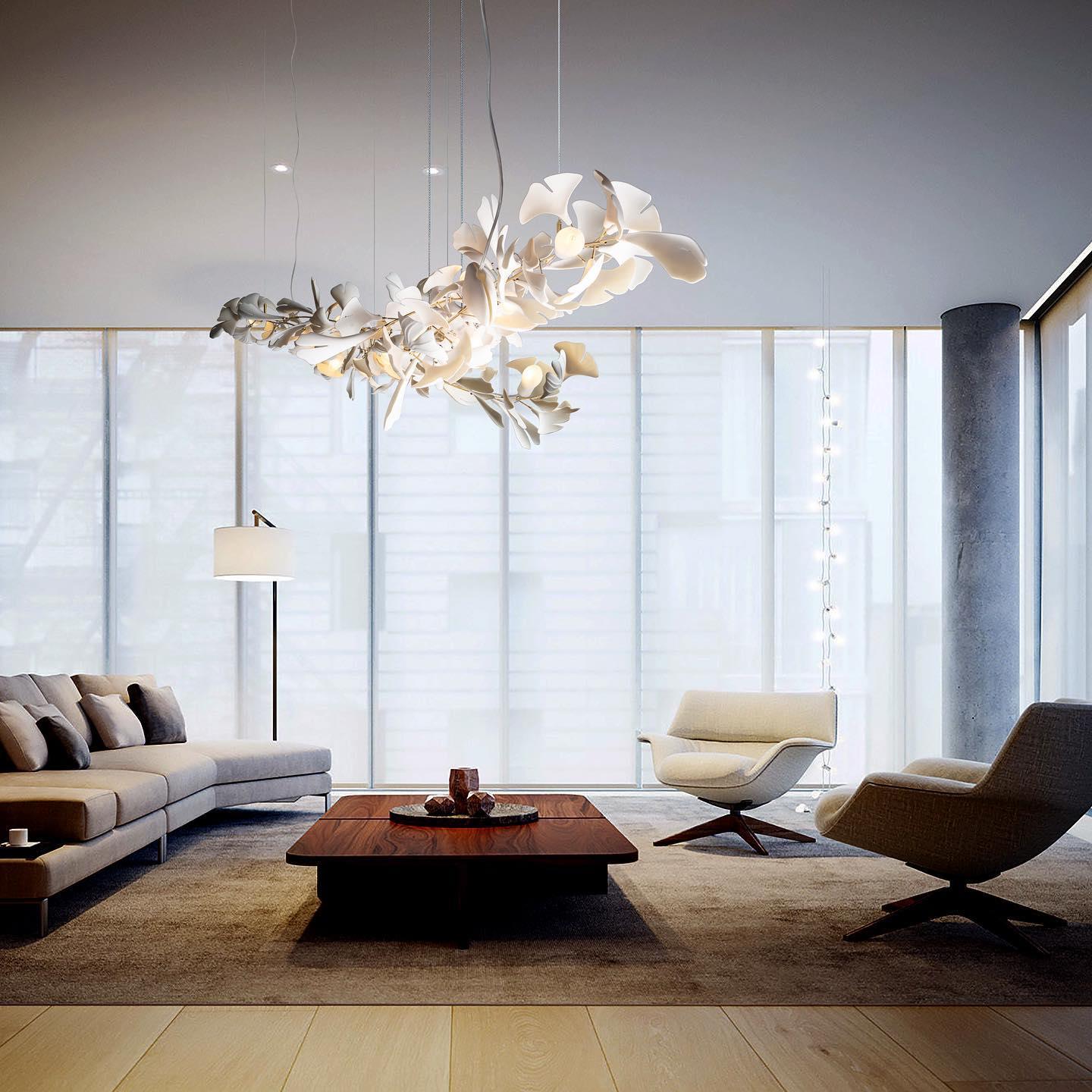 Ceroraine Chandelier Gingko A Porcelain LED Modern