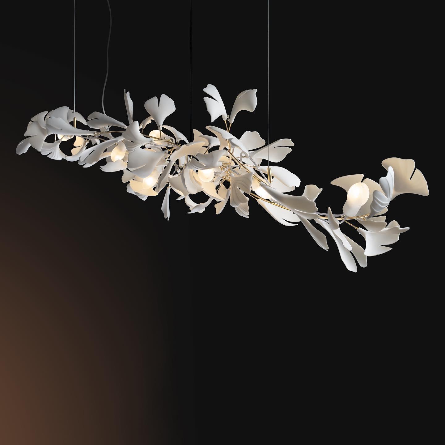 Ceroraine Chandelier Gingko A Porcelain LED Modern