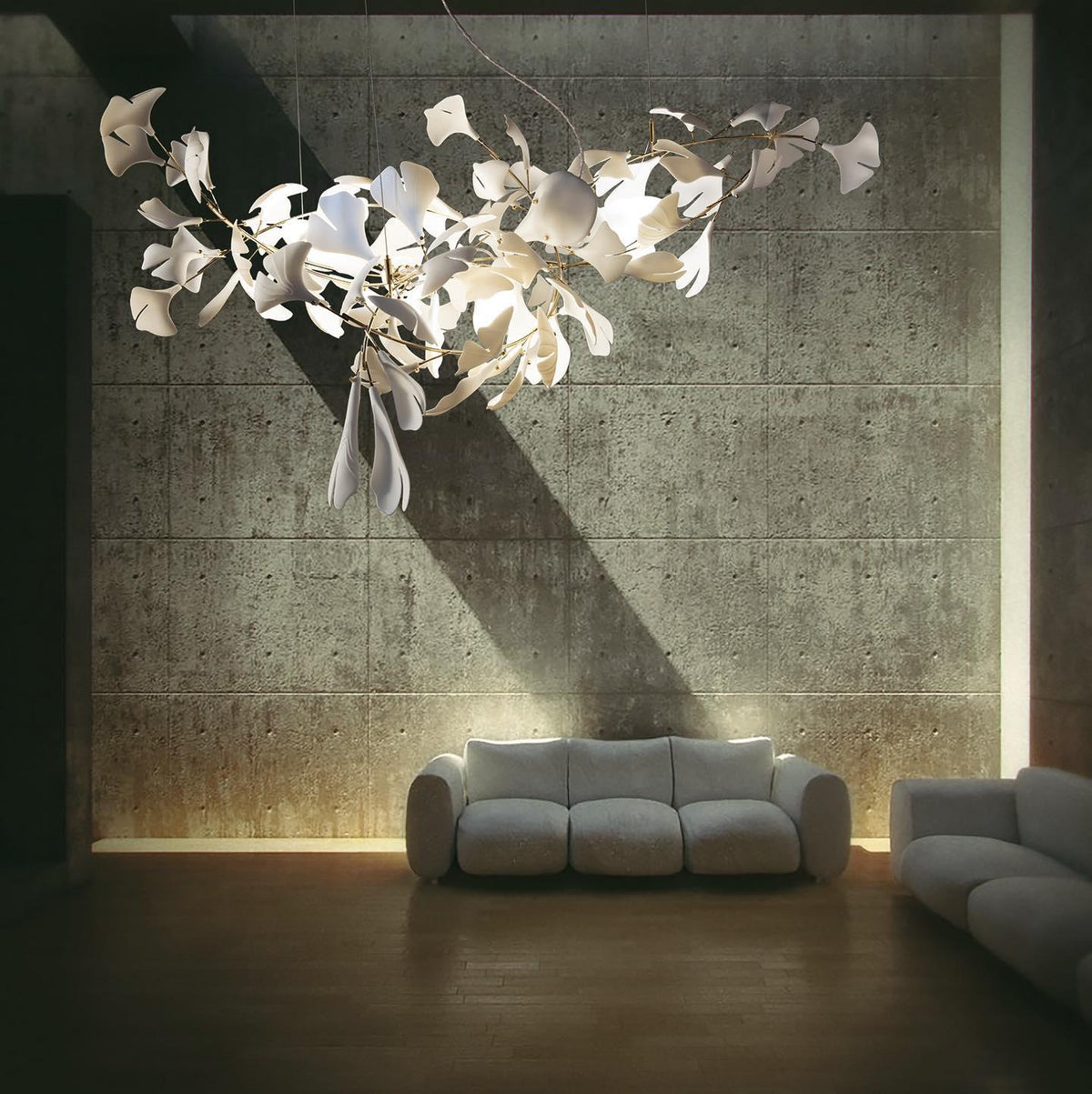 Ceroraine Chandelier Gingko A Porcelain LED Modern