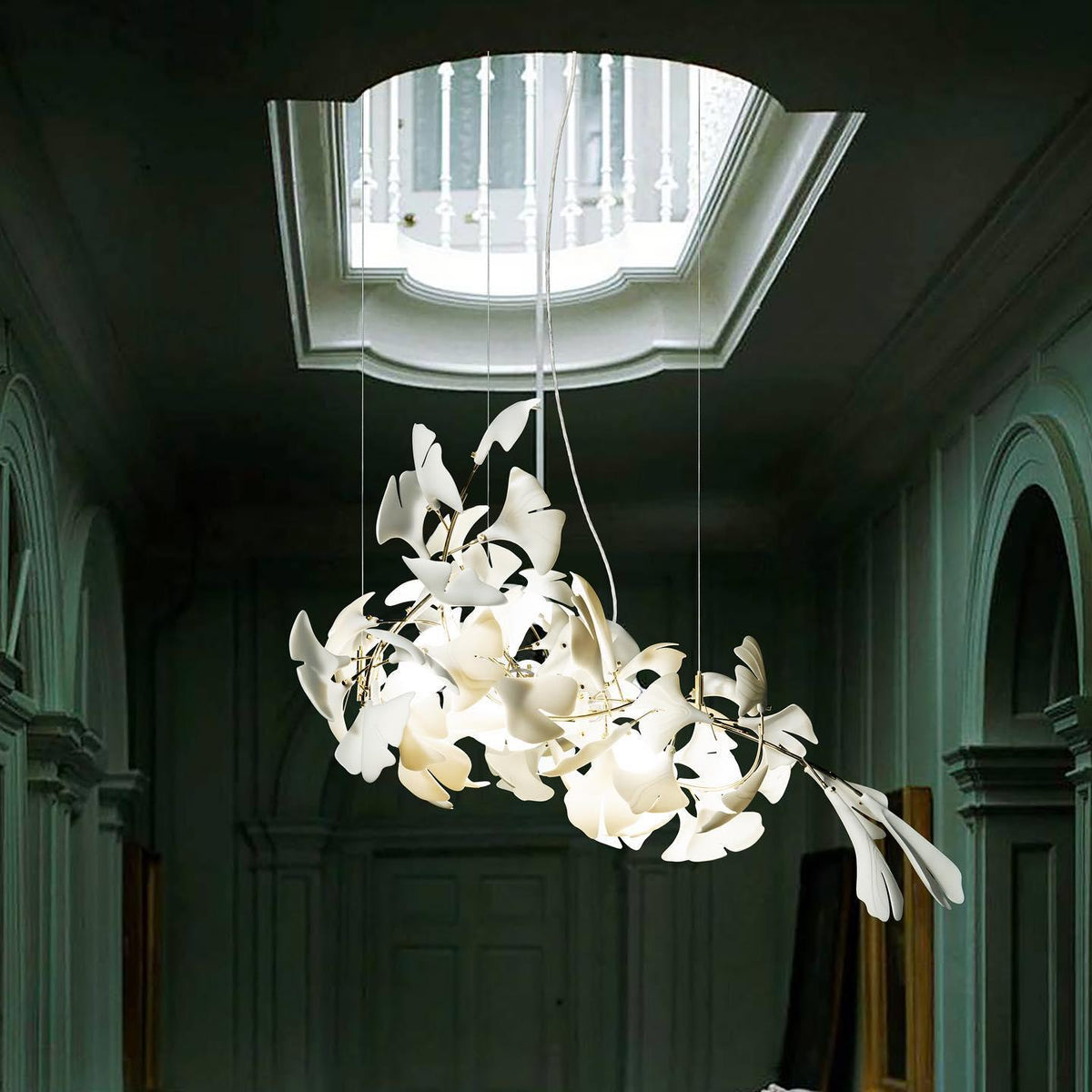 Ceroraine Chandelier Gingko A Porcelain LED Modern