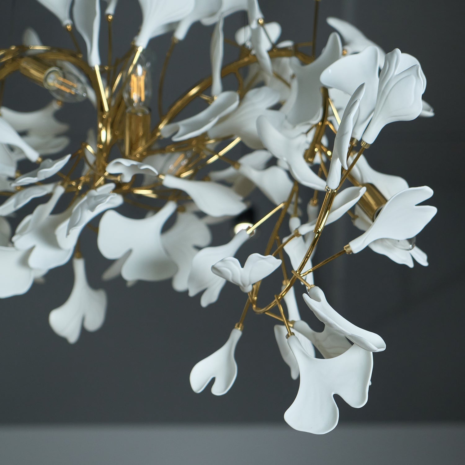 Ririxel Pendant Lamp Gingko Ceramic Petals Gold