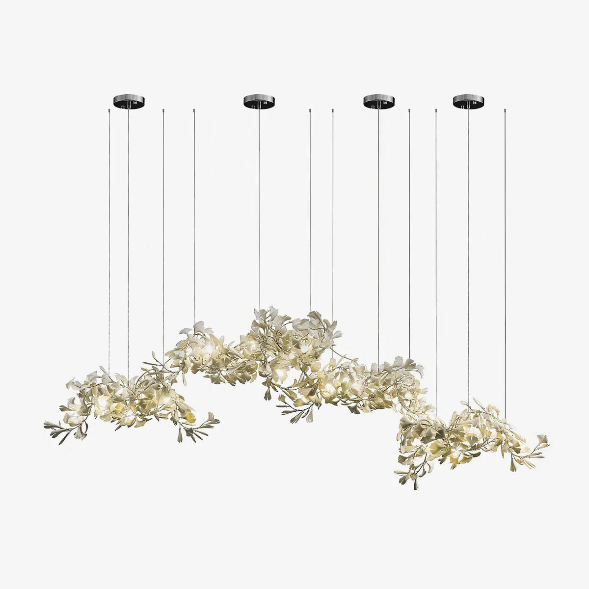 Ririxel Pendant Lamp Gingko Ceramic Petals Gold