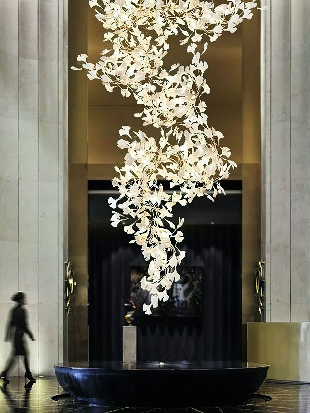Sorvyn Pendant Lamp Ginkgo Ceramic Brass Floral