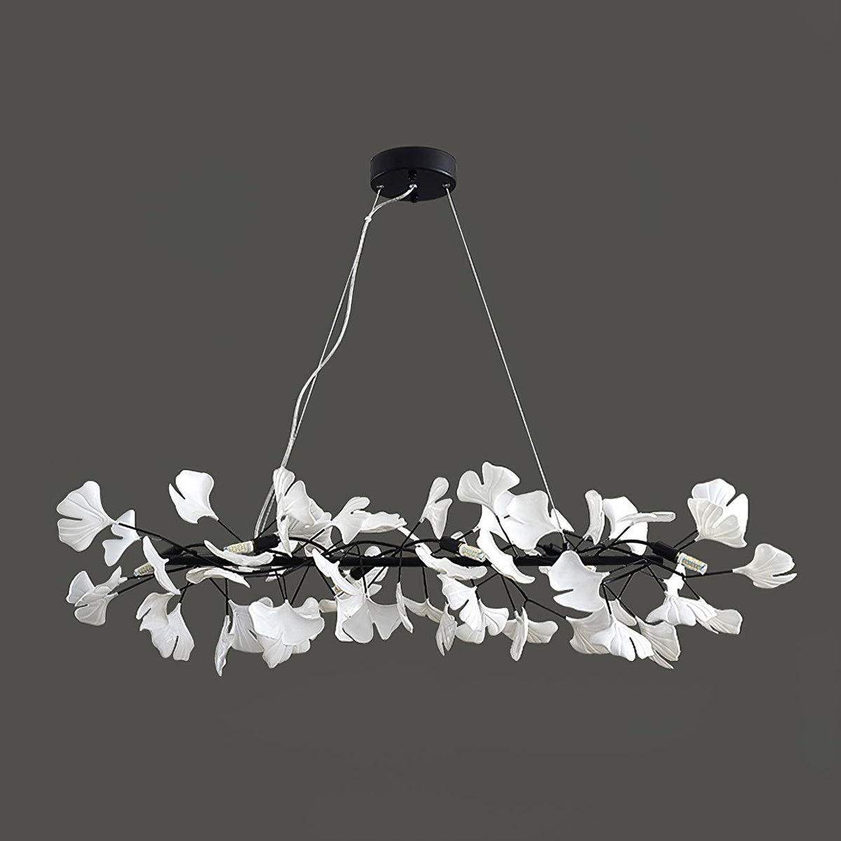 Rirove Pendant Lamp Gingko Ceramic Petals Gold
