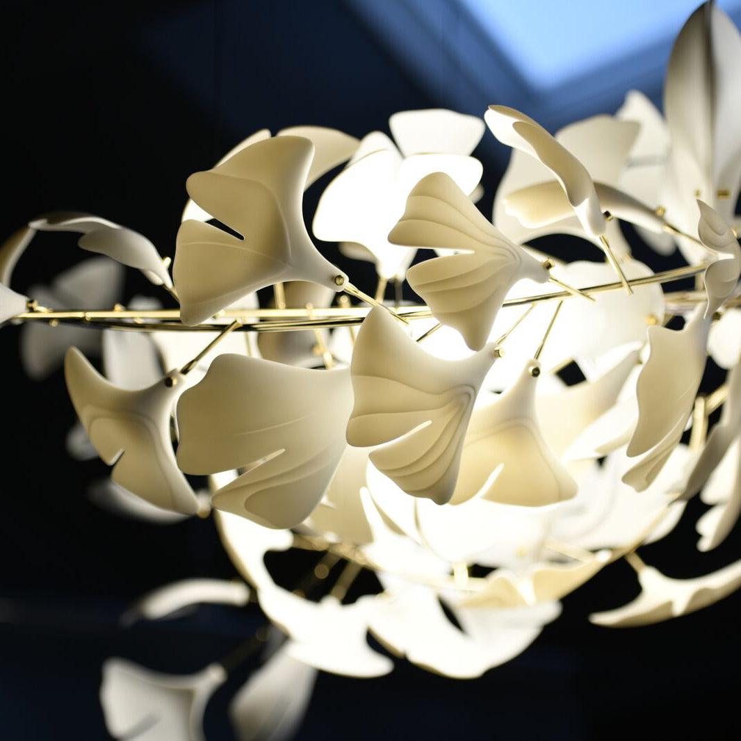 Oriiselle Chandelier Ceramic Gingko Petal Gold