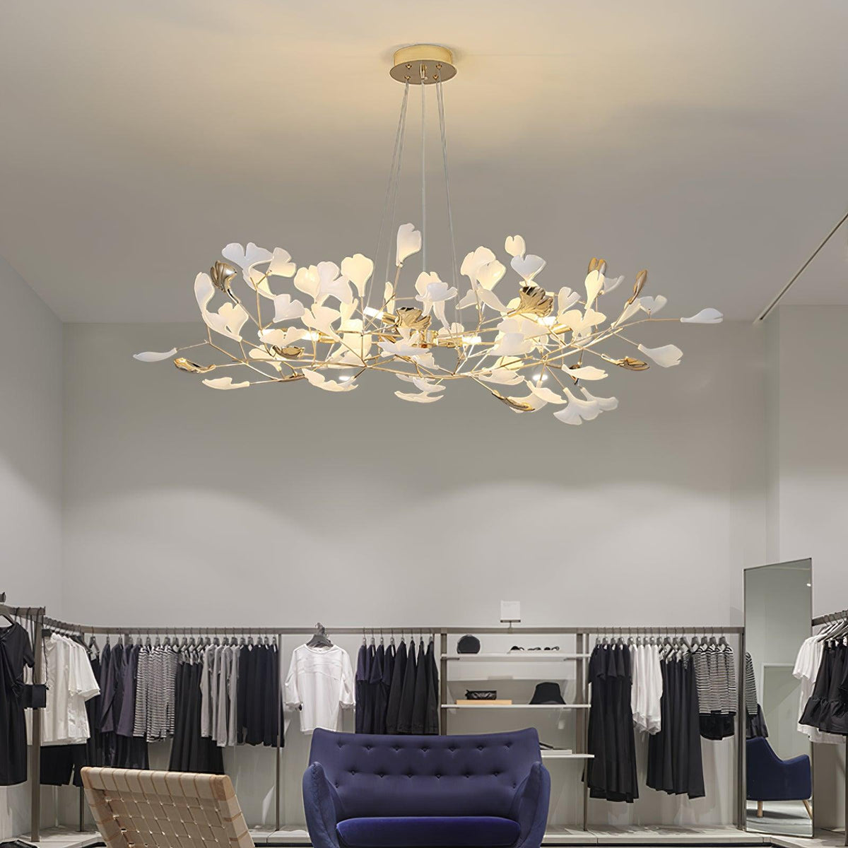 Oriiselle Chandelier Ceramic Gingko Petal Gold