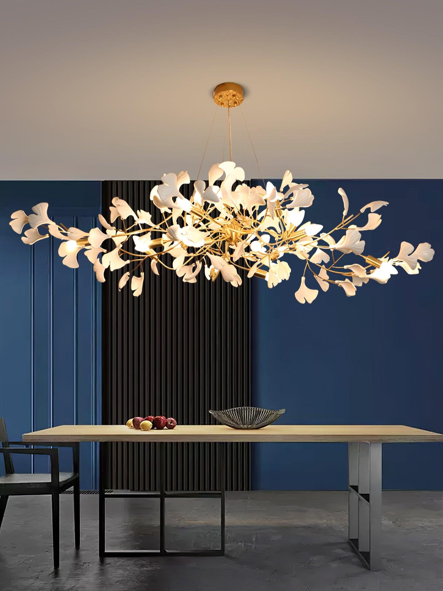 Oriiselle Chandelier Ceramic Gingko Petal Gold