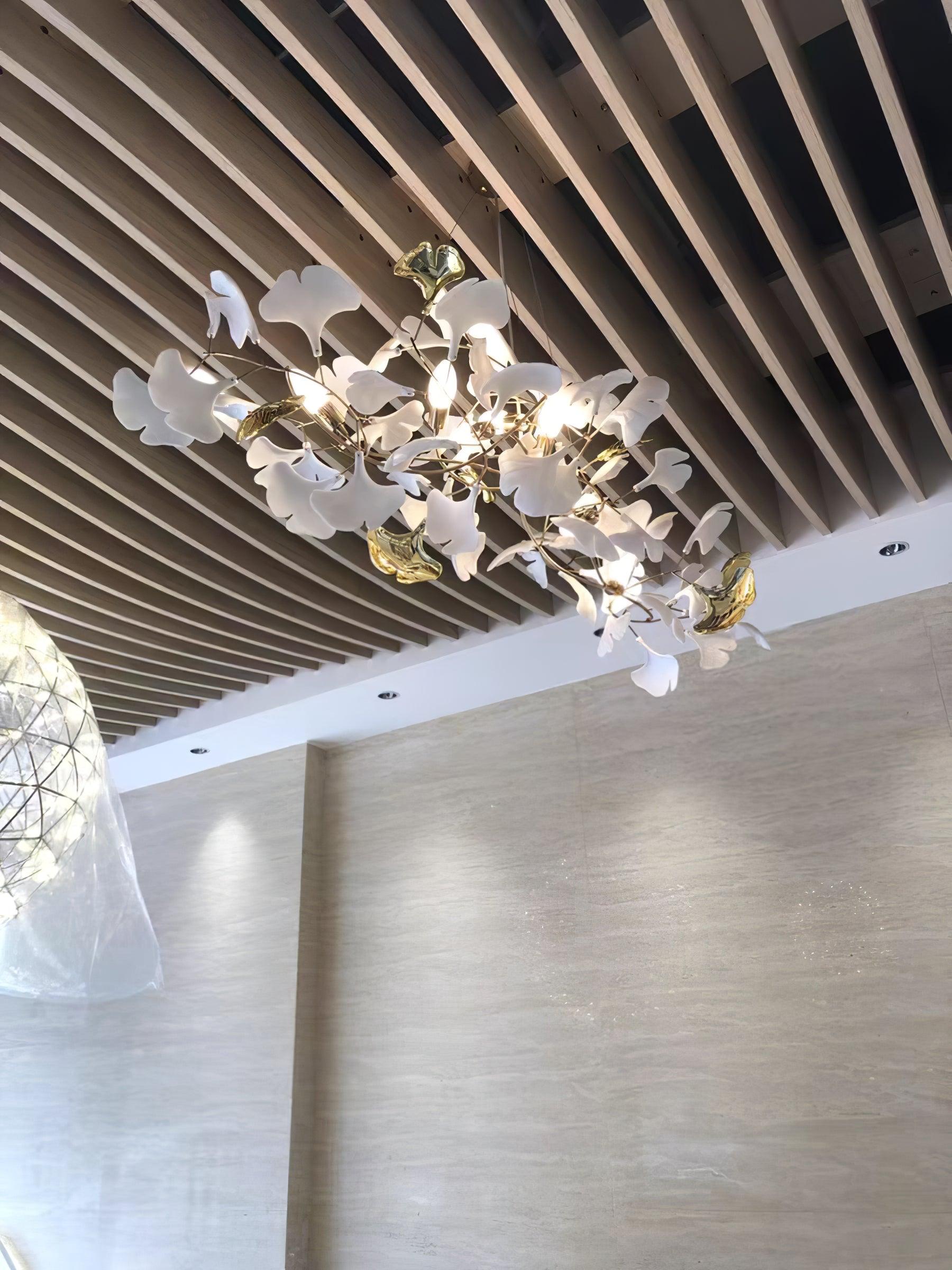 Oriiselle Chandelier Ceramic Gingko Petal Gold