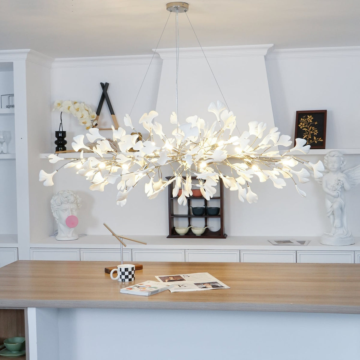 Oriiselle Chandelier Ceramic Gingko Petal Gold