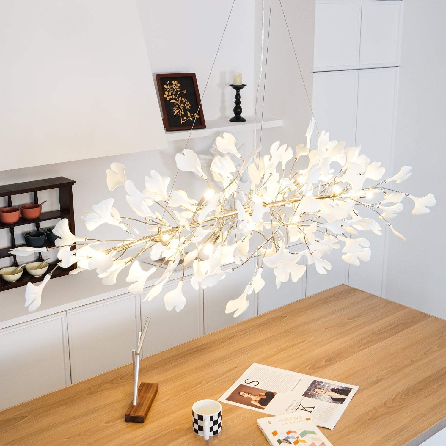 Oriiselle Chandelier Ceramic Gingko Petal Gold