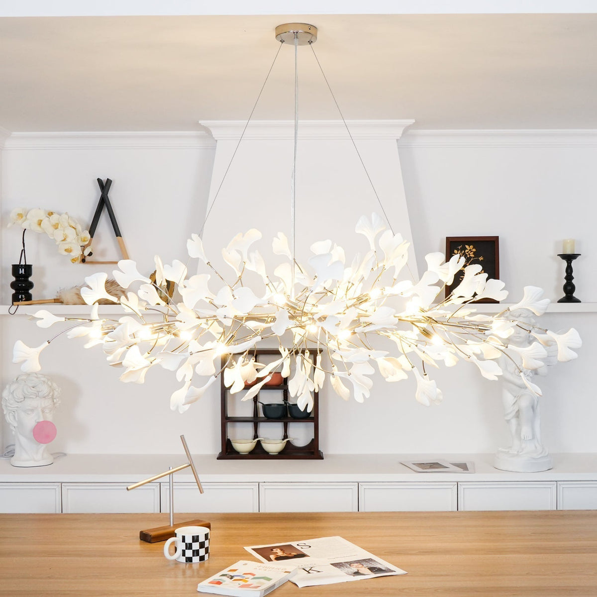 Oriiselle Chandelier Ceramic Gingko Petal Gold