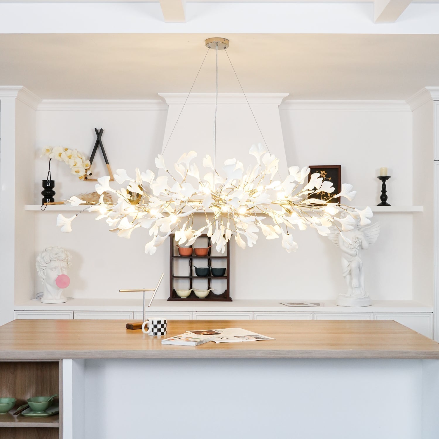 Oriiselle Chandelier Ceramic Gingko Petal Gold