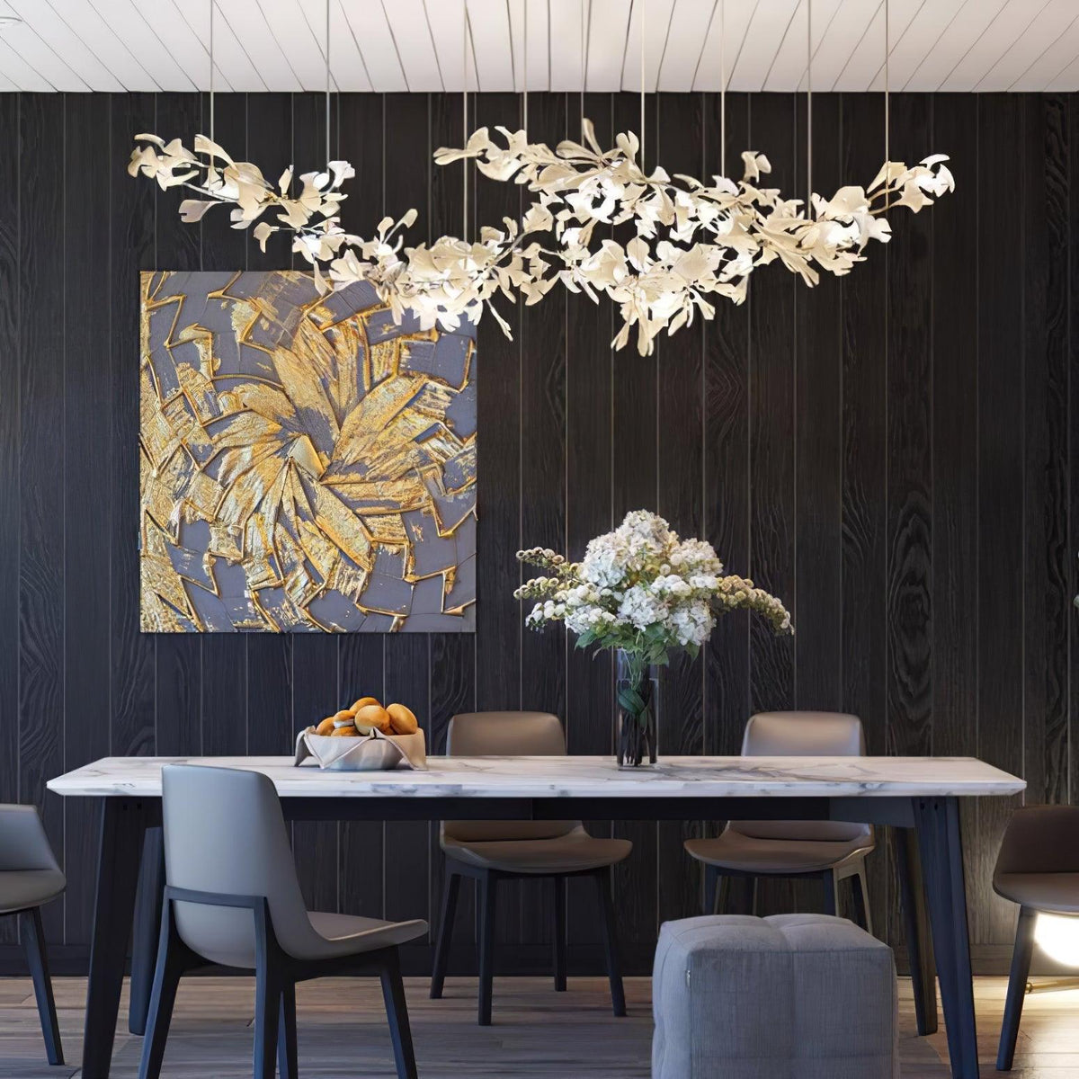 Elorus Double Layer Combination Gingko Chandelier