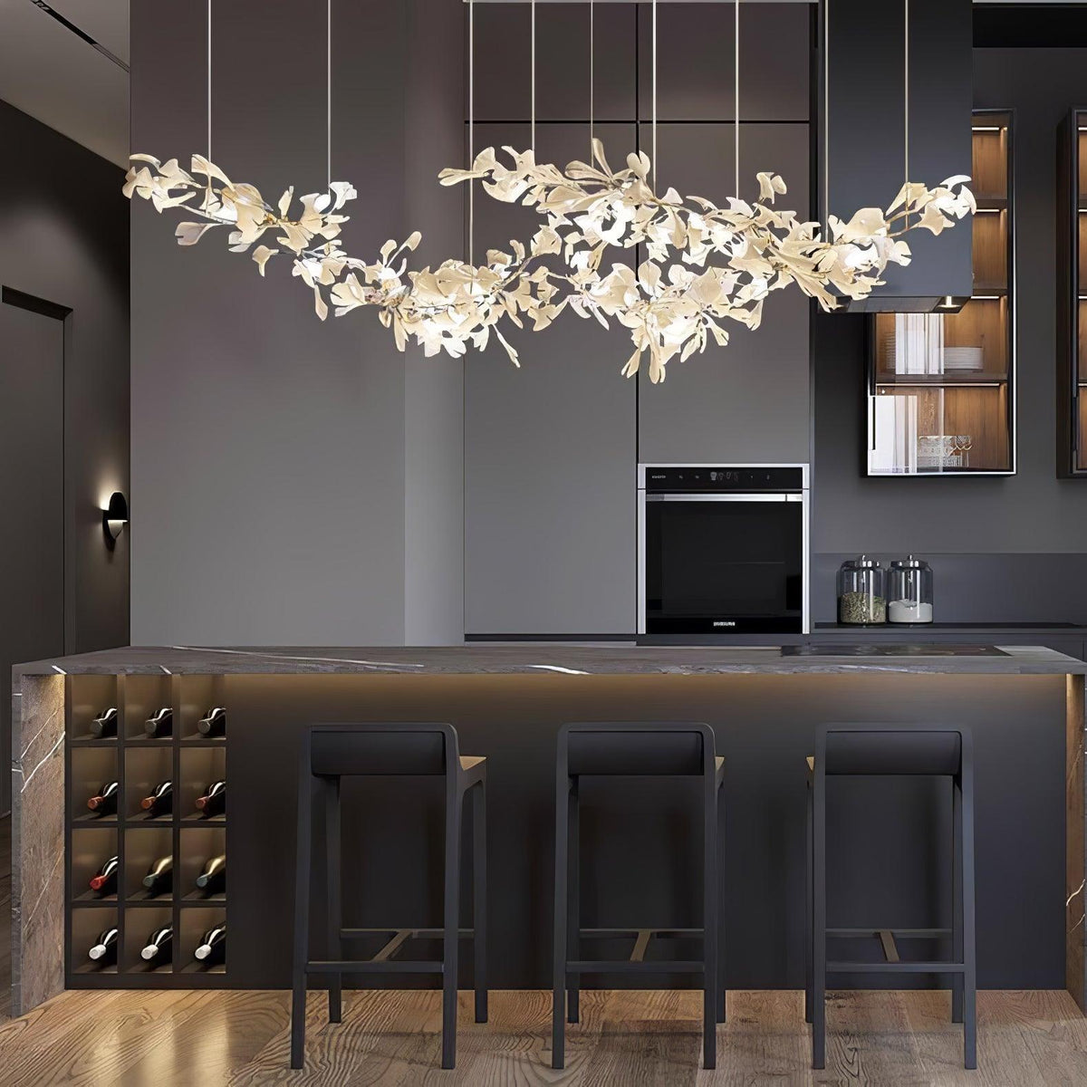 Elorus Double Layer Combination Gingko Chandelier