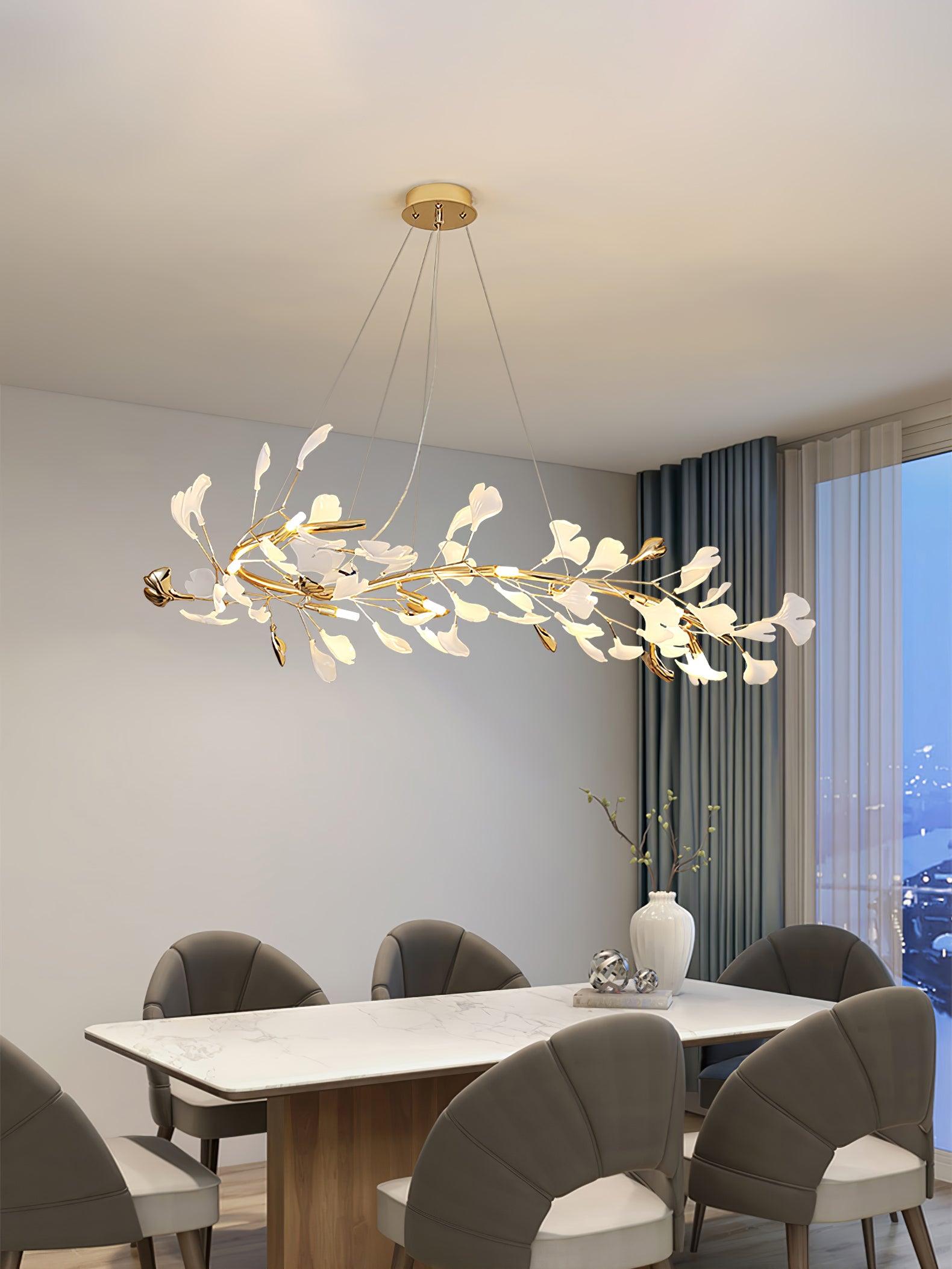 Vixu Postmodern Luxury Gingko Ceramics Chandelier