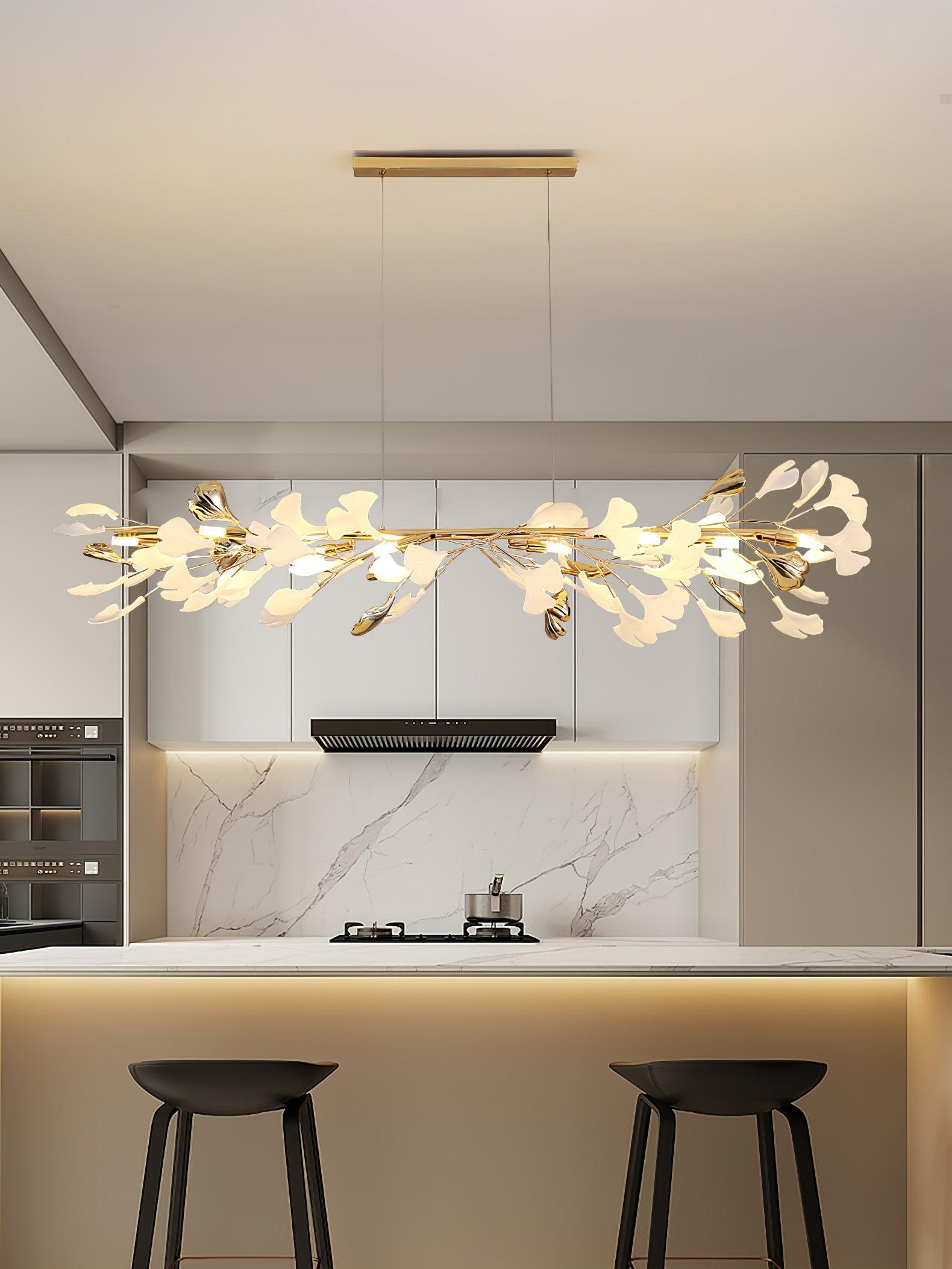 Vixu Postmodern Luxury Gingko Ceramics Chandelier