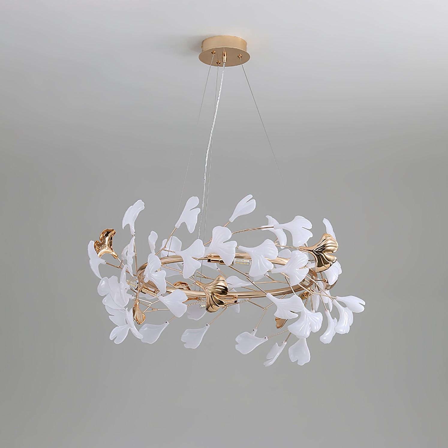 Vixu Postmodern Luxury Gingko Ceramics Chandelier