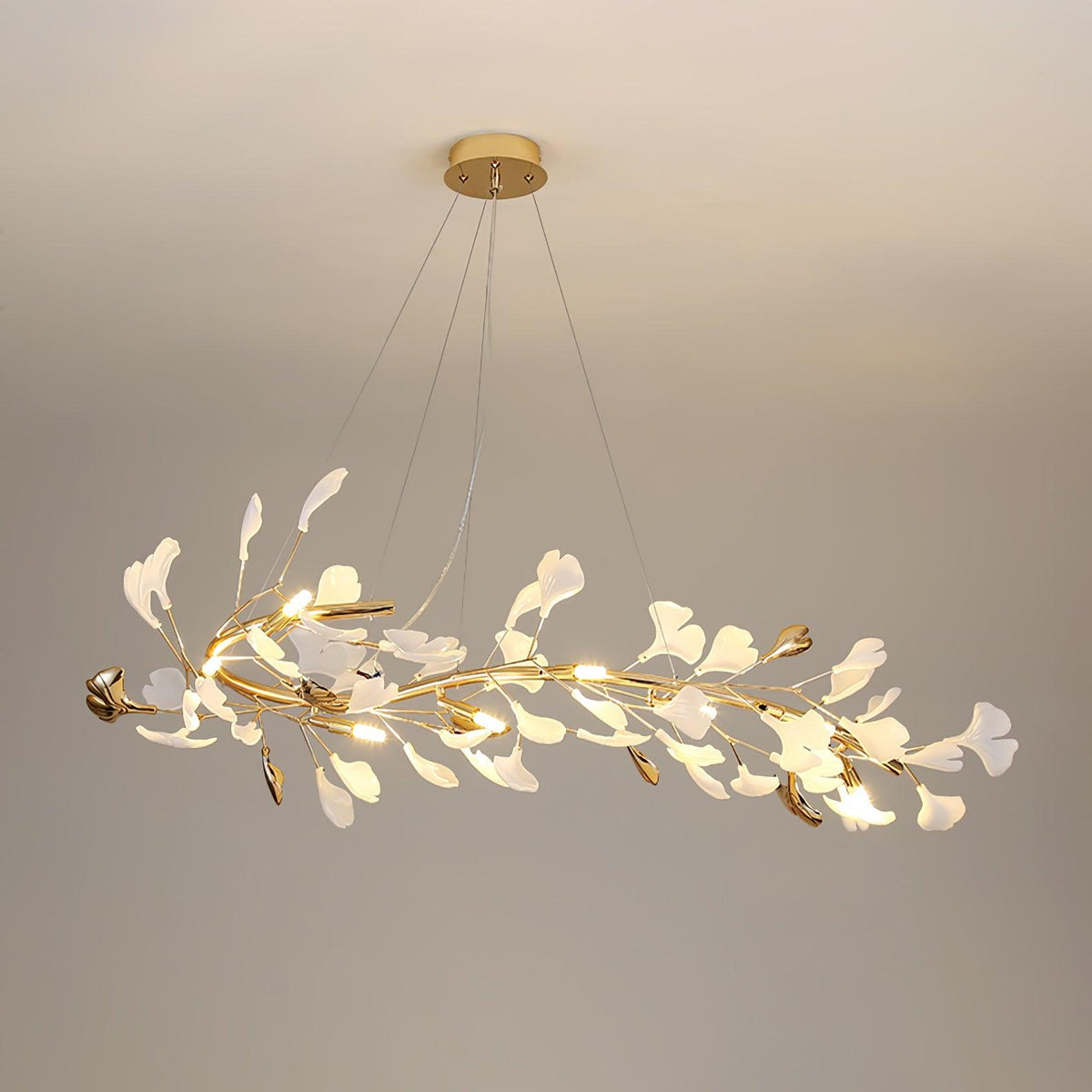 Vixu Postmodern Luxury Gingko Ceramics Chandelier