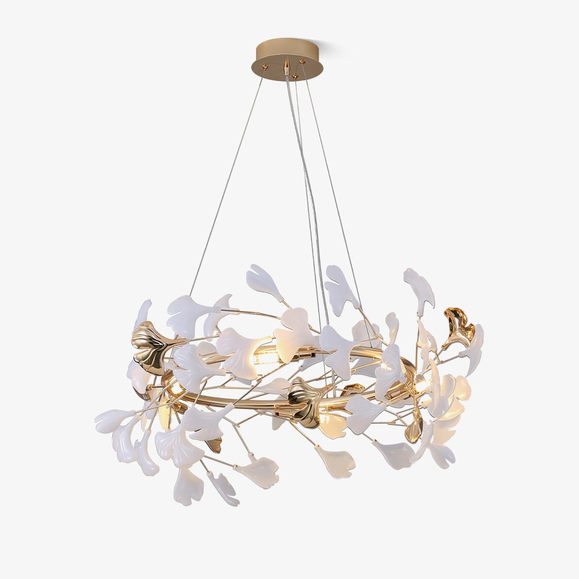 Vixu Postmodern Luxury Gingko Ceramics Chandelier