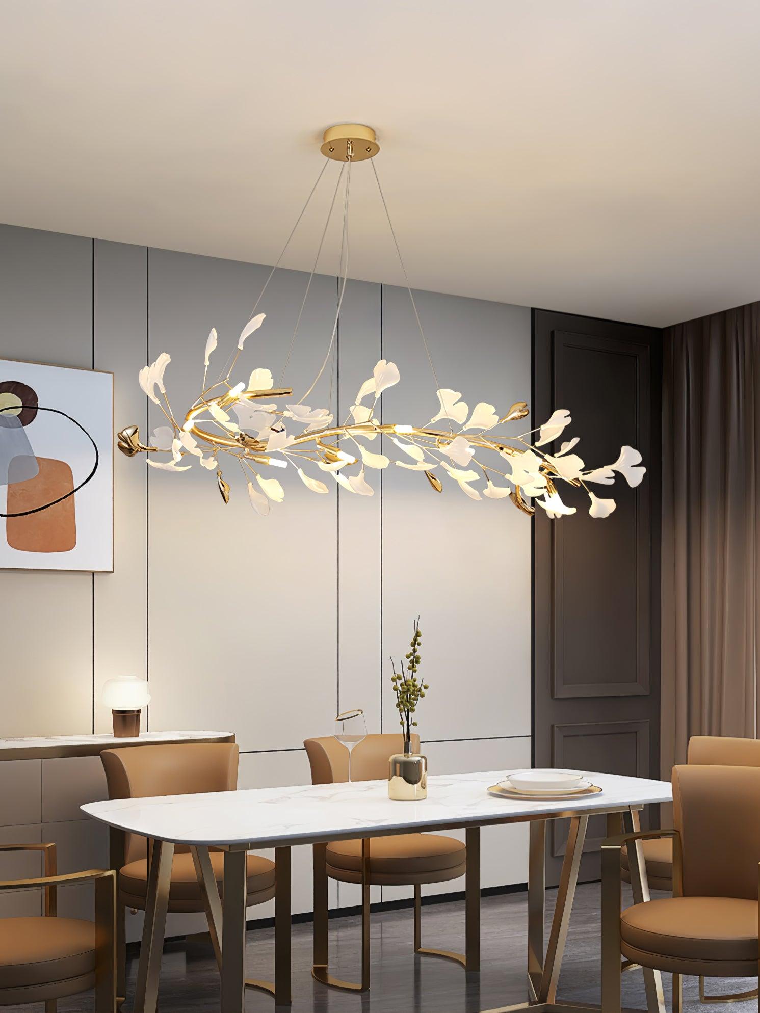 Vixu Postmodern Luxury Gingko Ceramics Chandelier