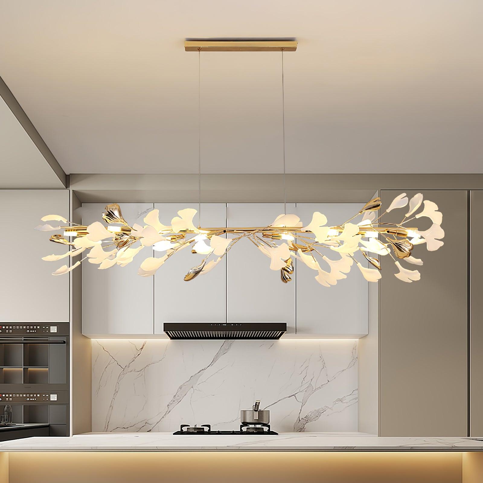 Vixu Postmodern Luxury Gingko Ceramics Chandelier
