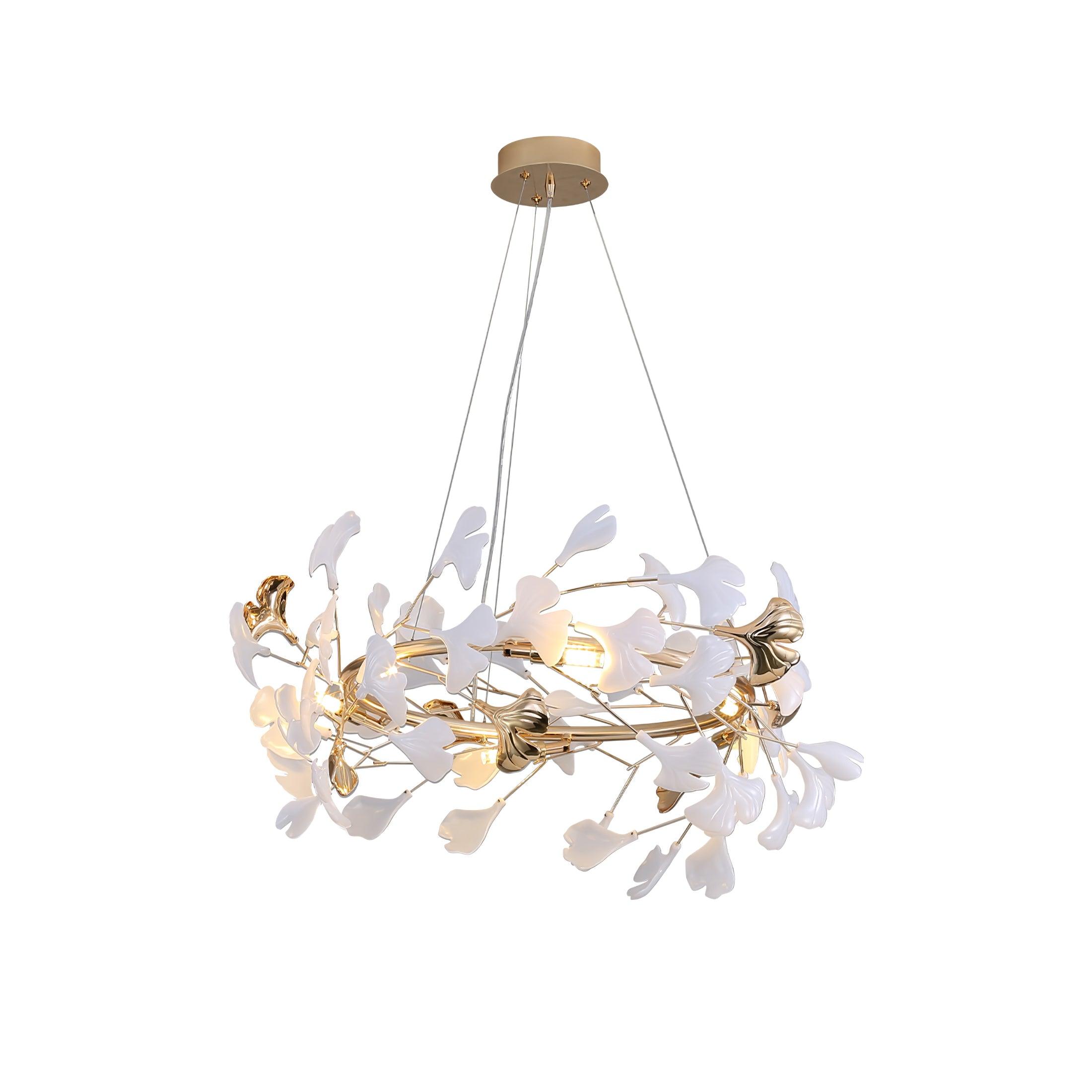 Vixu Postmodern Luxury Gingko Ceramics Chandelier