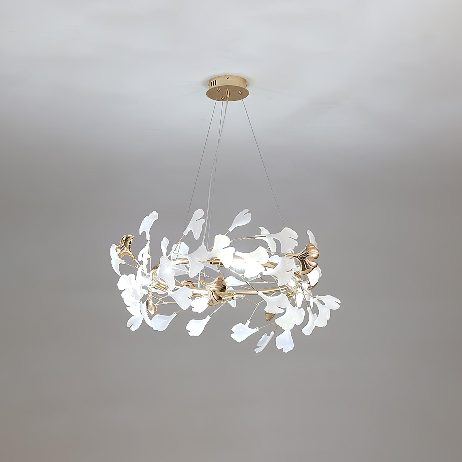 Vixu Postmodern Luxury Gingko Ceramics Chandelier