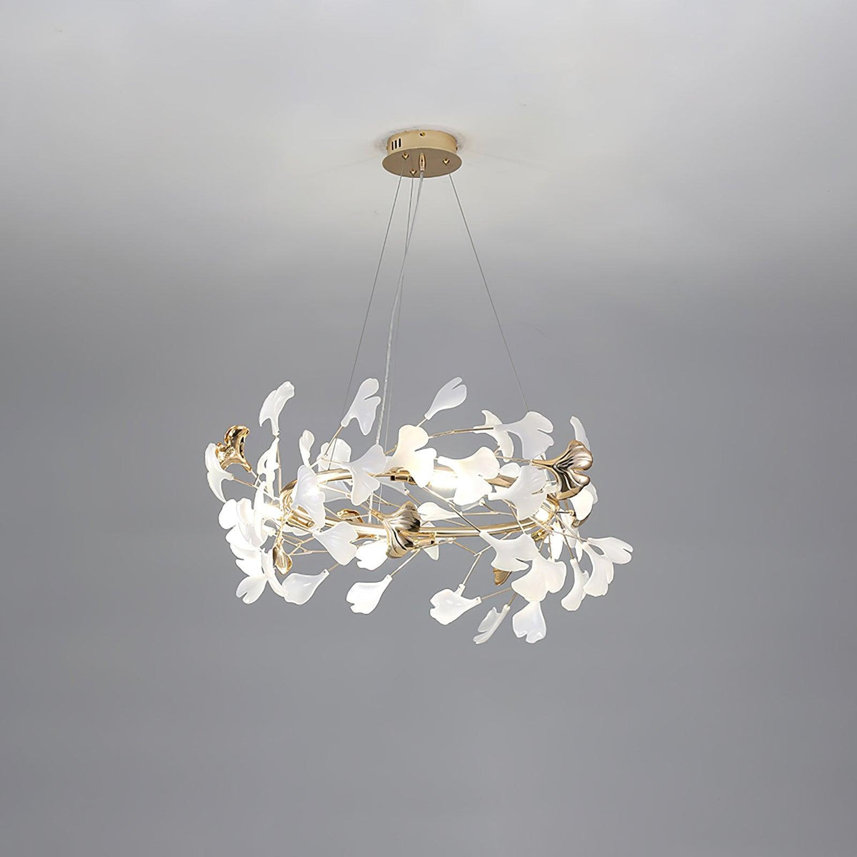 Vixu Postmodern Luxury Gingko Ceramics Chandelier