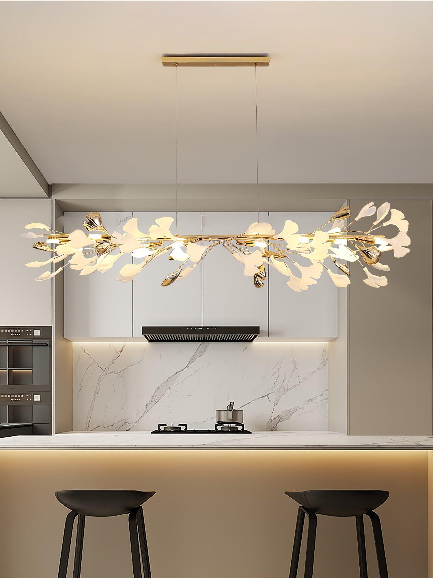 Vixu Postmodern Luxury Gingko Ceramics Chandelier