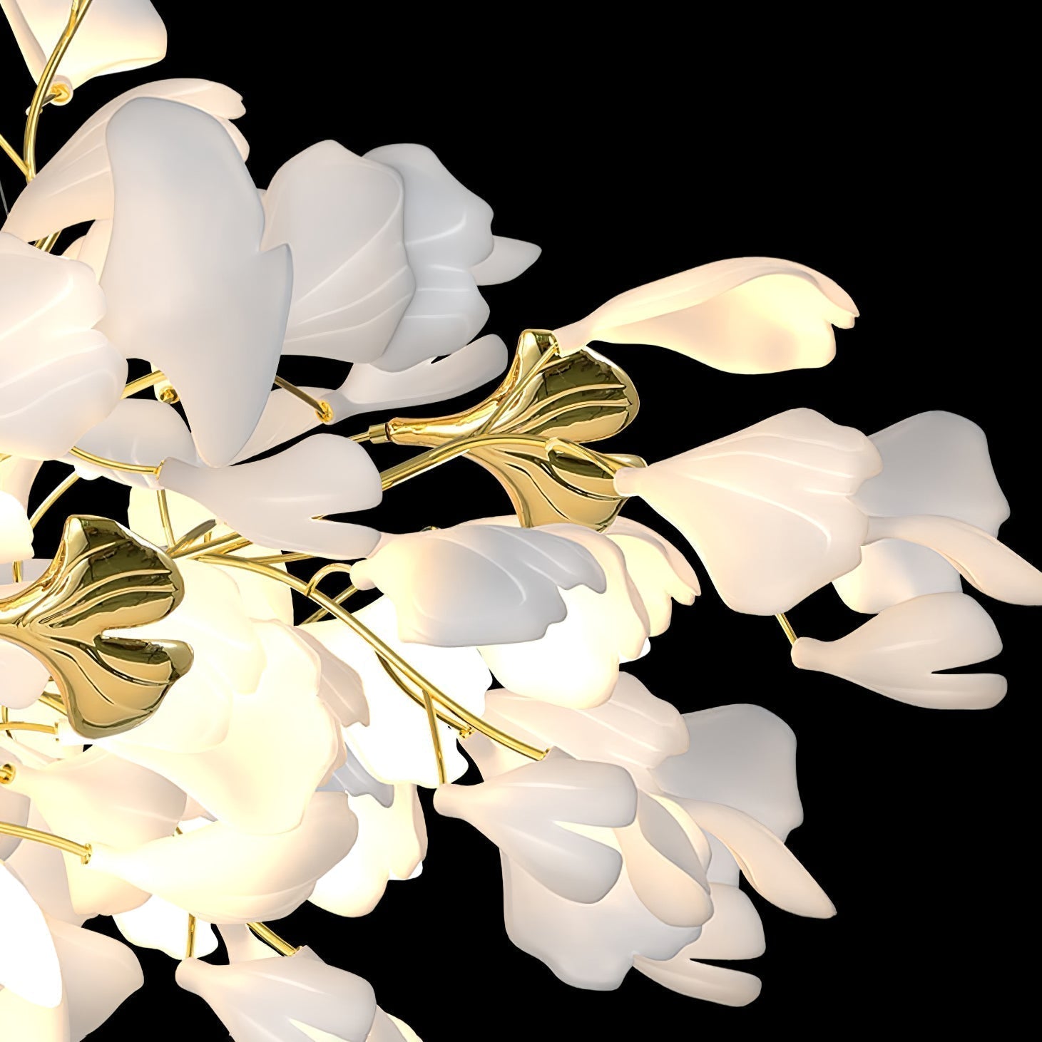 Ivmarel Gingko Long Branch Ceramics Chandelier