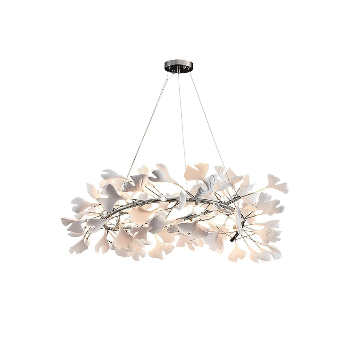 Umberis Pendant Lamp Gingko Porcelain Leaves Gold