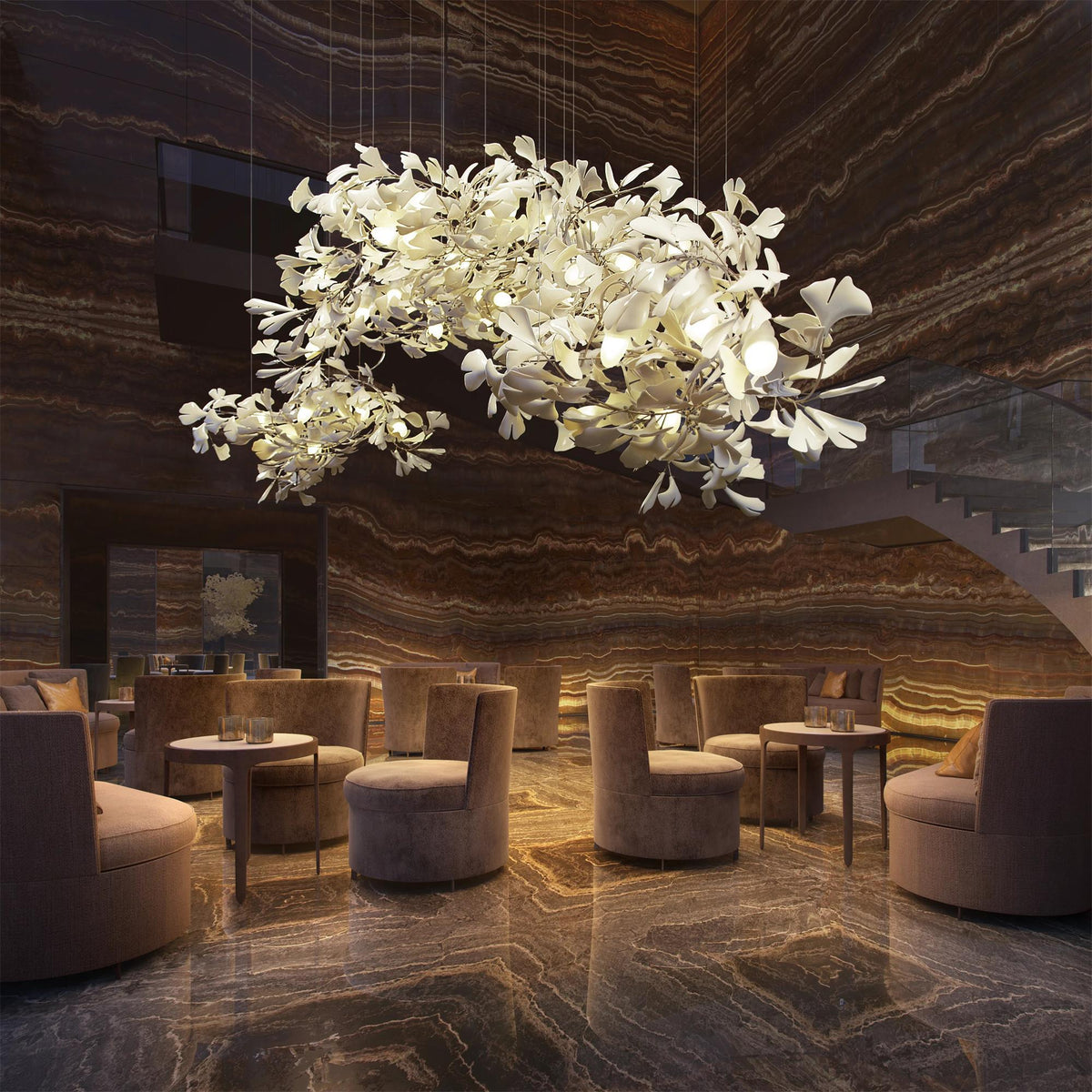 Ginkgo Cluster Chandelier