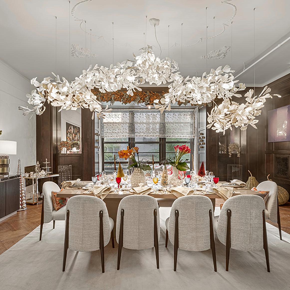 Ririxel Pendant Lamp Gingko Ceramic Petals Gold