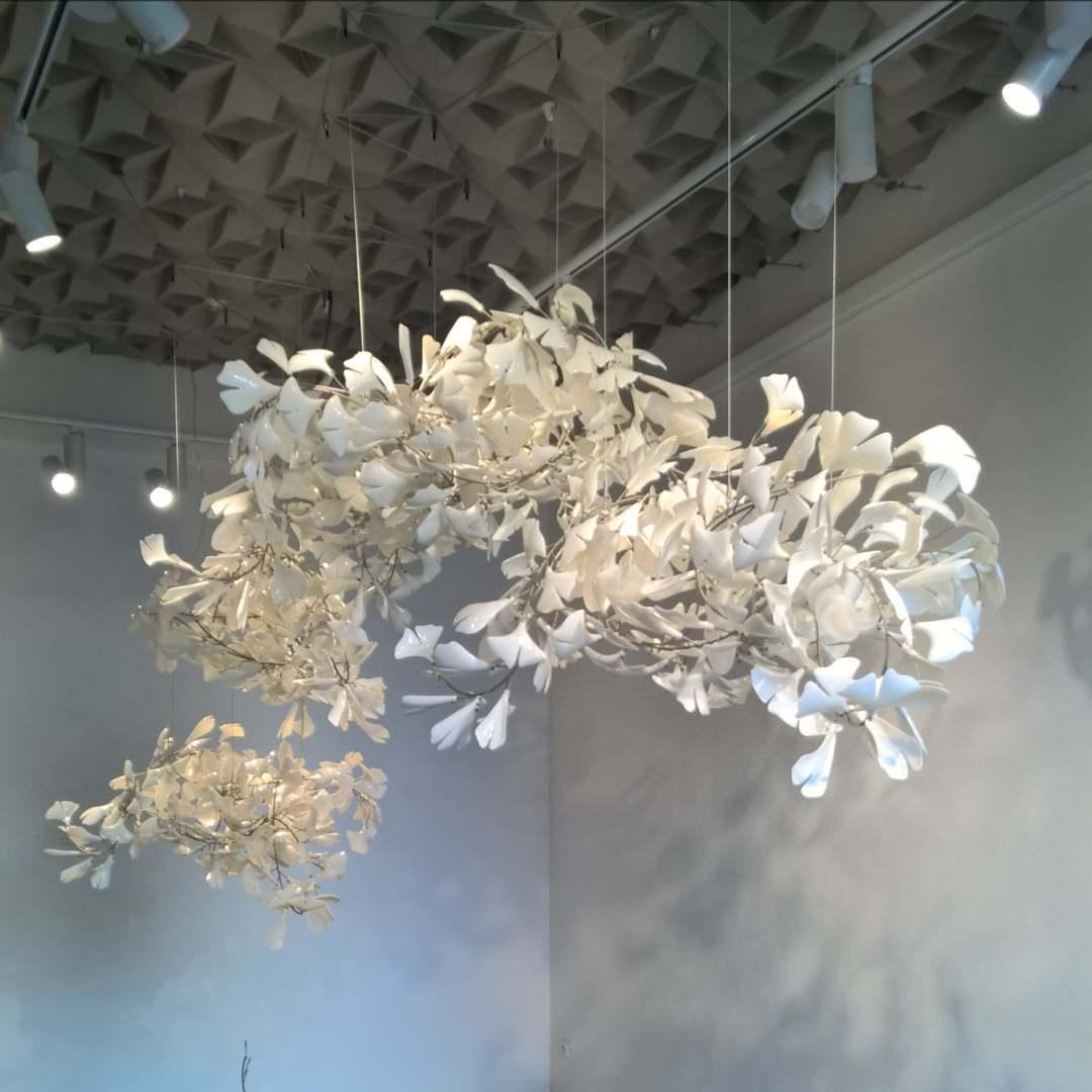 Ririxel Pendant Lamp Gingko Ceramic Petals Gold