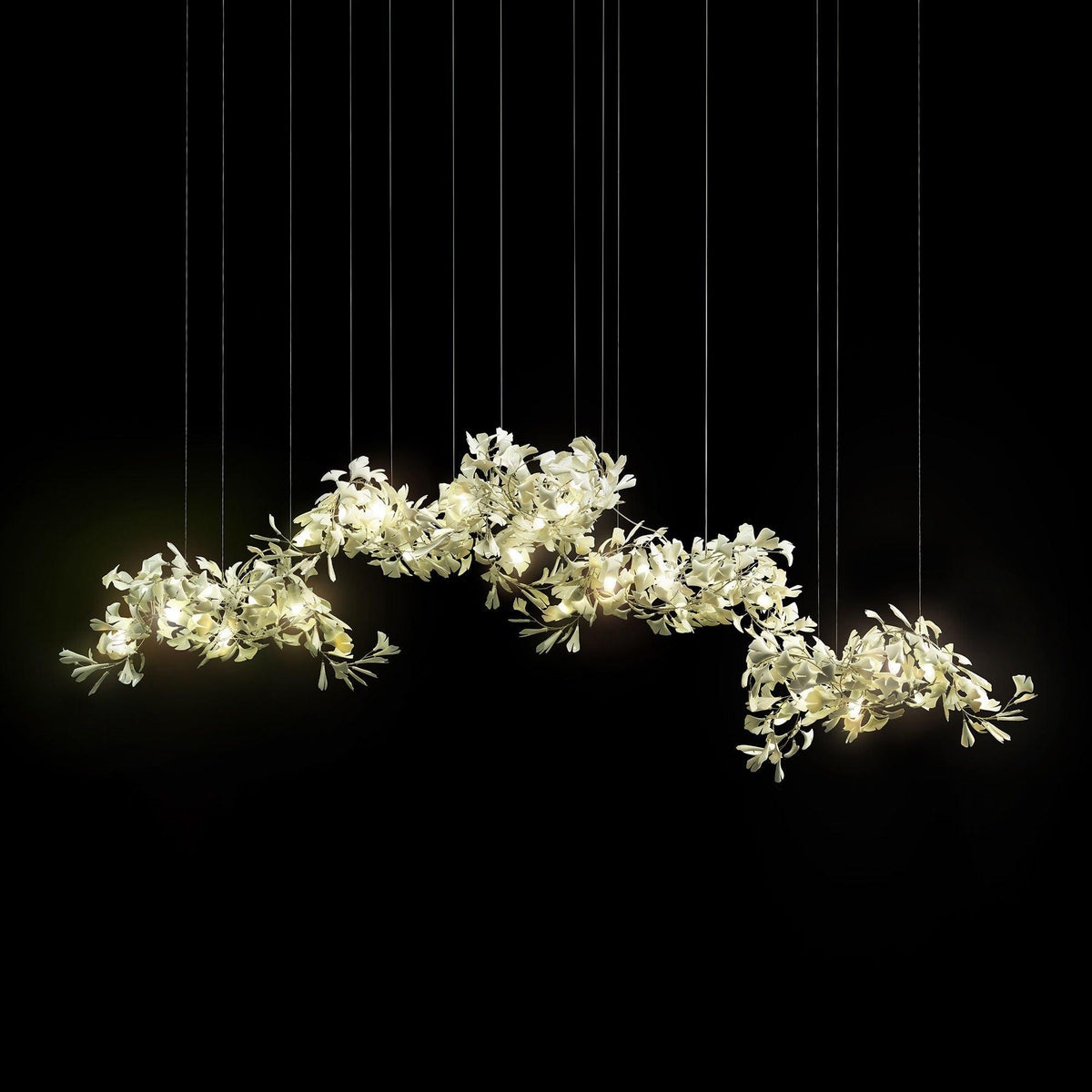 Ririxel Pendant Lamp Gingko Ceramic Petals Gold
