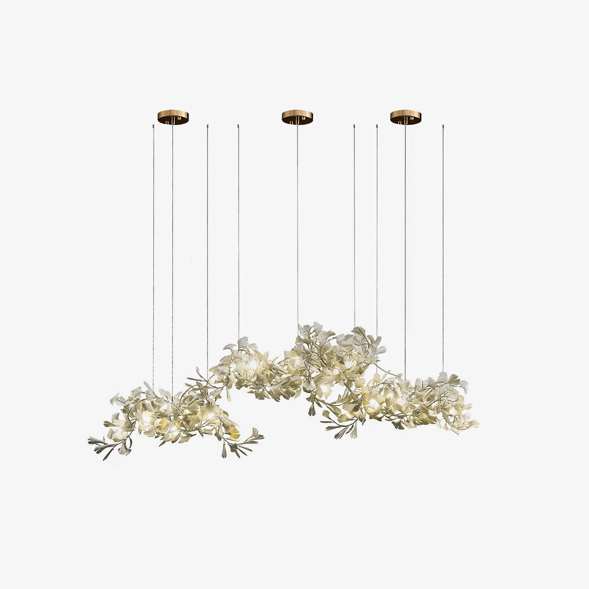 Ririxel Pendant Lamp Gingko Ceramic Petals Gold