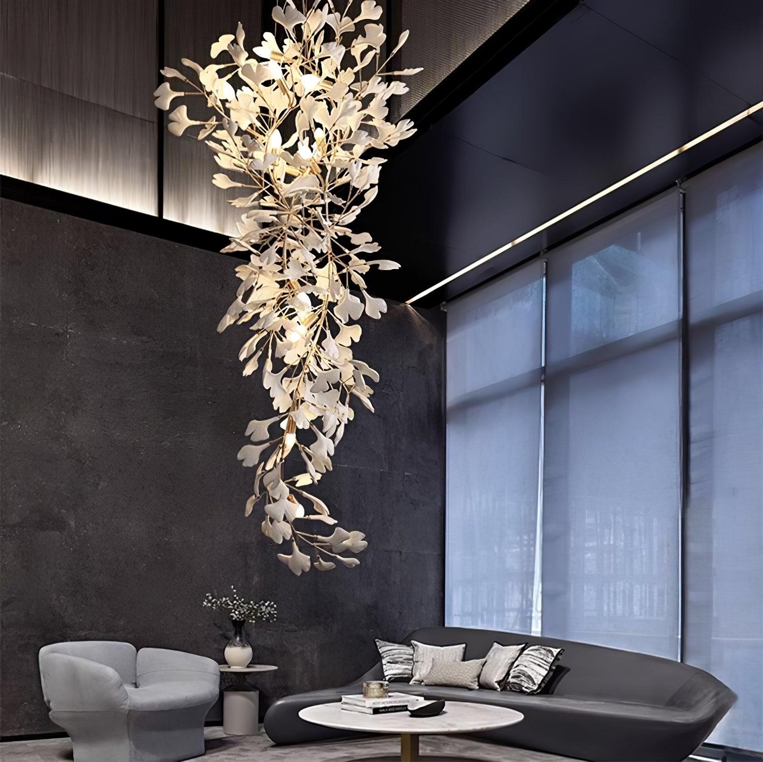Ivmarel Gingko Long Branch Ceramics Chandelier