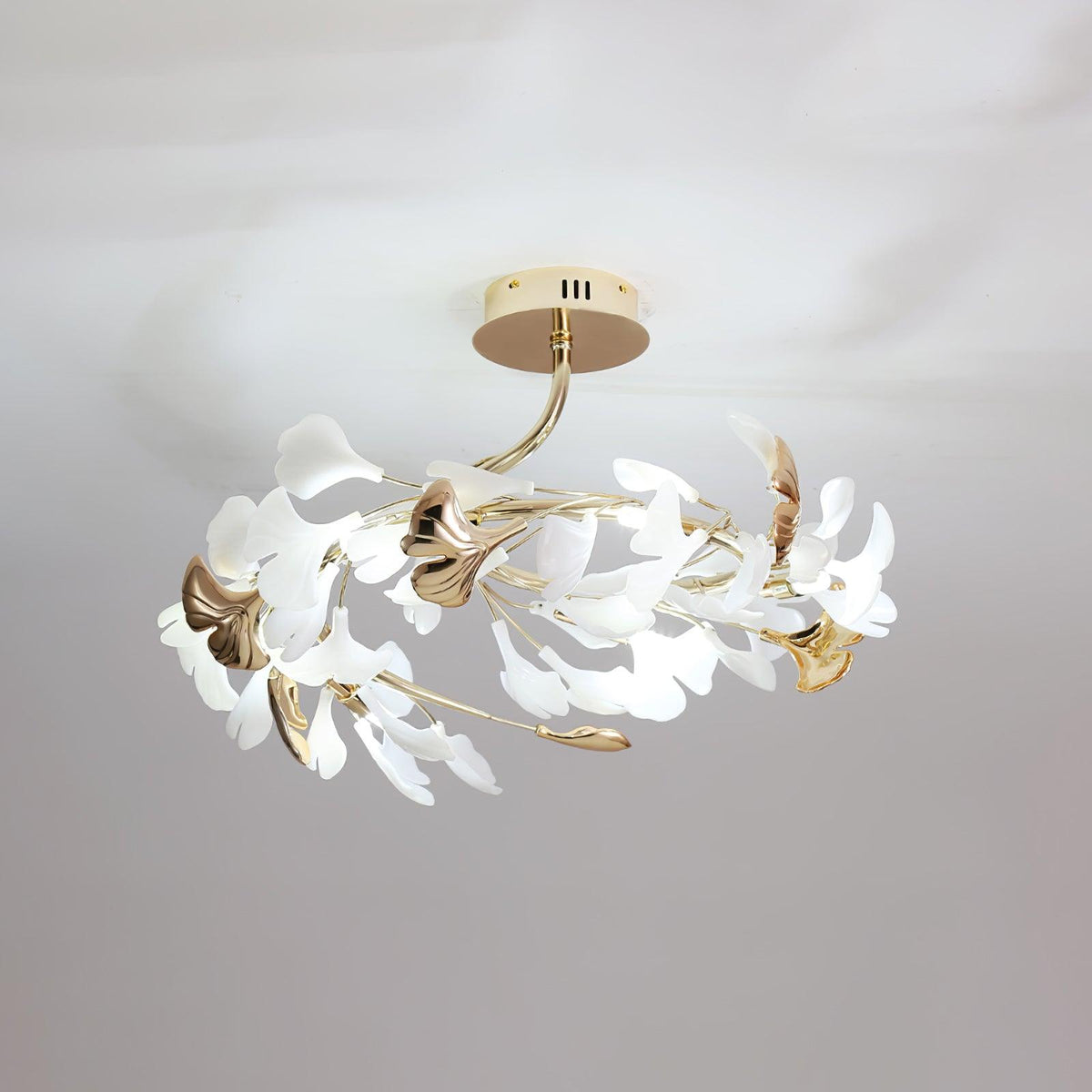 Artheel Premium Nordic Art Gingko Rotating Ceramics Ceiling Lamp