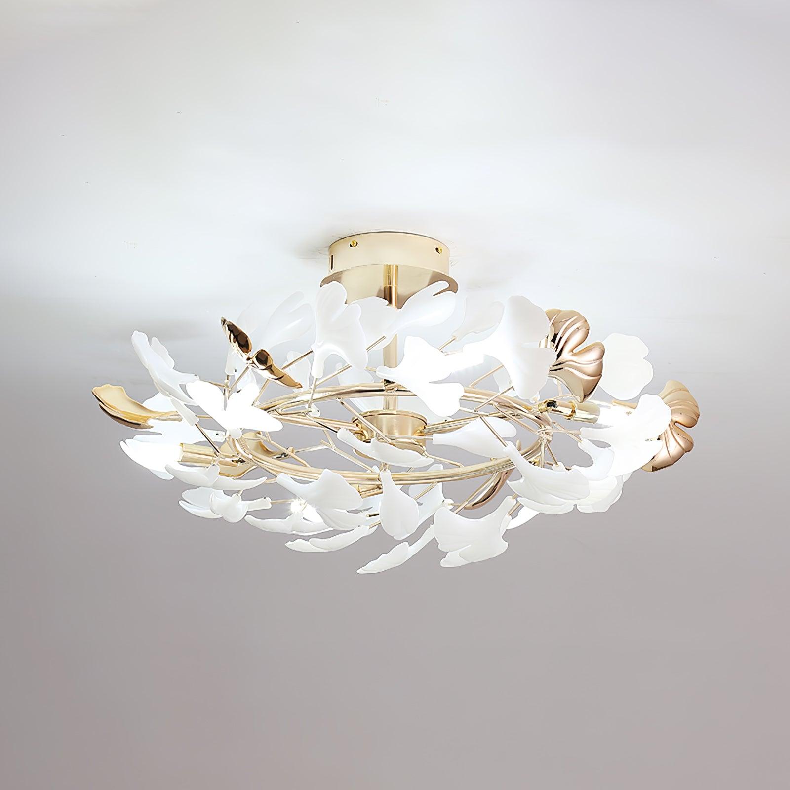 Artheel Premium Nordic Art Gingko Rotating Ceramics Ceiling Lamp