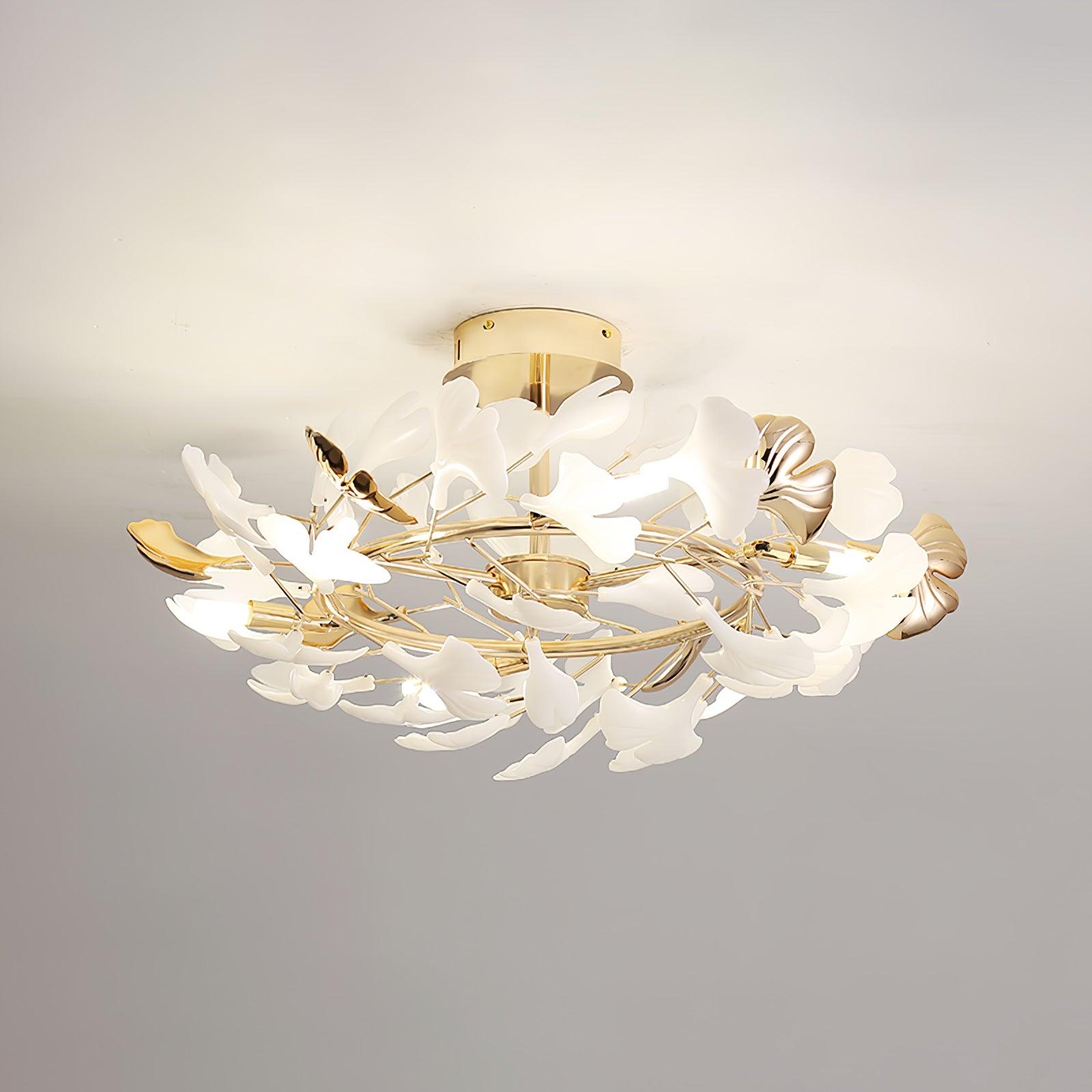 Artheel Premium Nordic Art Gingko Rotating Ceramics Ceiling Lamp