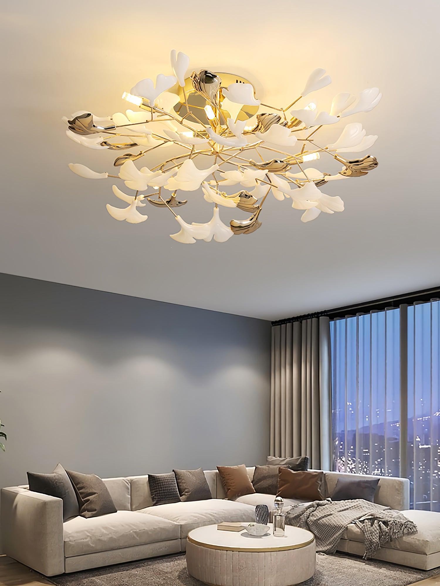 Artheel Premium Nordic Art Gingko Rotating Ceramics Ceiling Lamp
