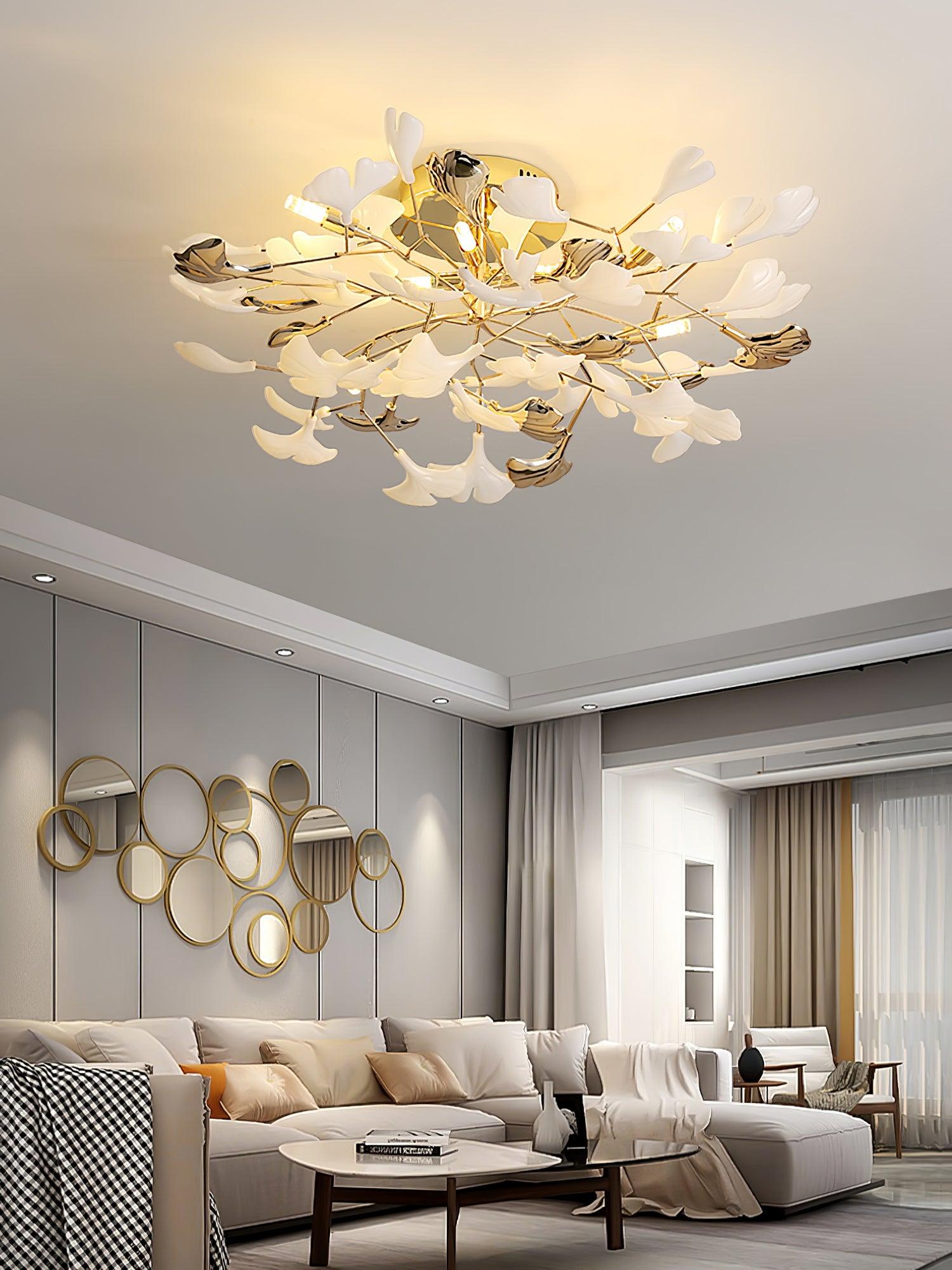 Artheel Premium Nordic Art Gingko Rotating Ceramics Ceiling Lamp