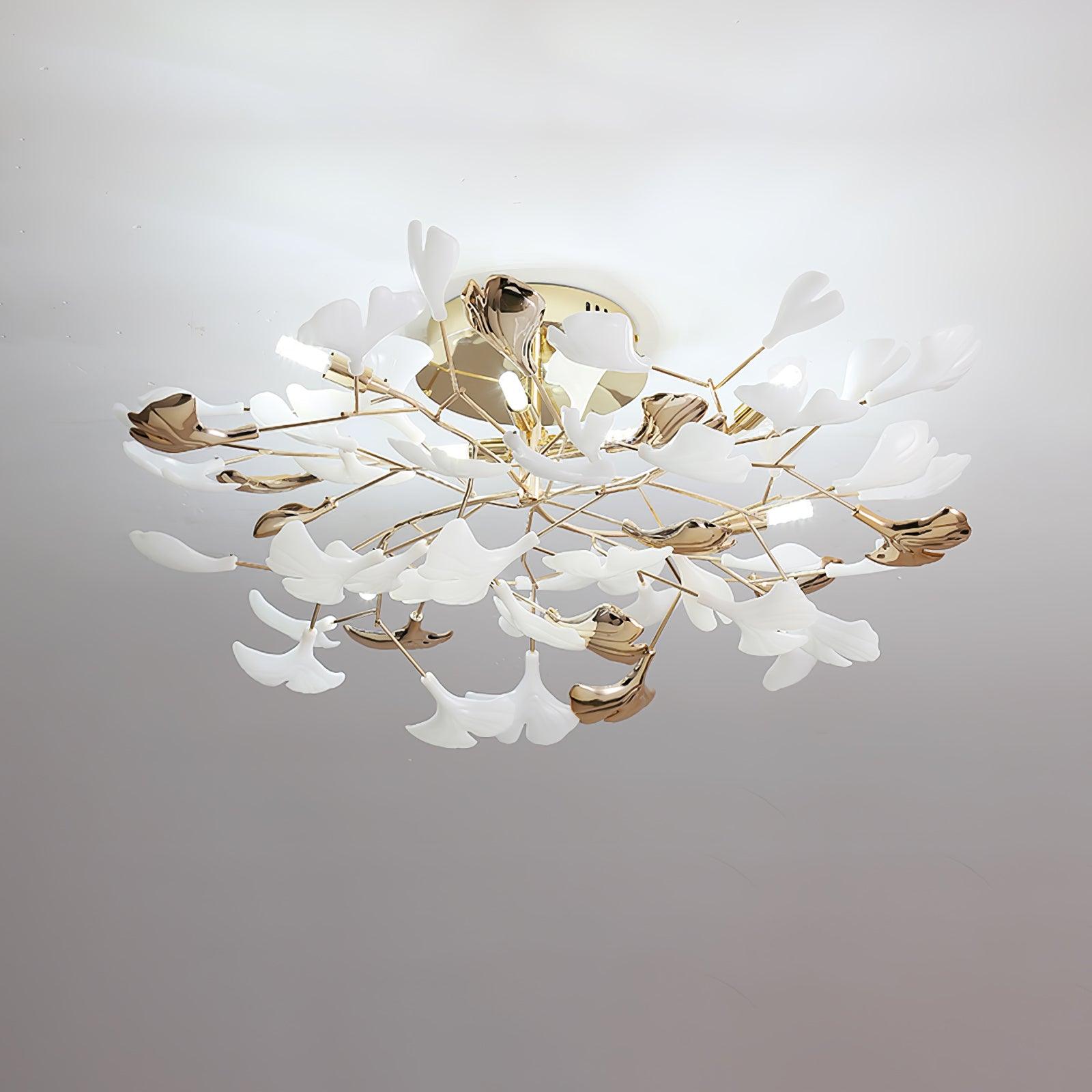 Artheel Premium Nordic Art Gingko Rotating Ceramics Ceiling Lamp