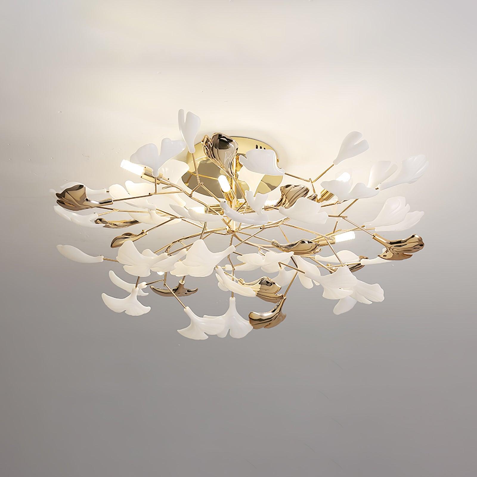 Artheel Premium Nordic Art Gingko Rotating Ceramics Ceiling Lamp